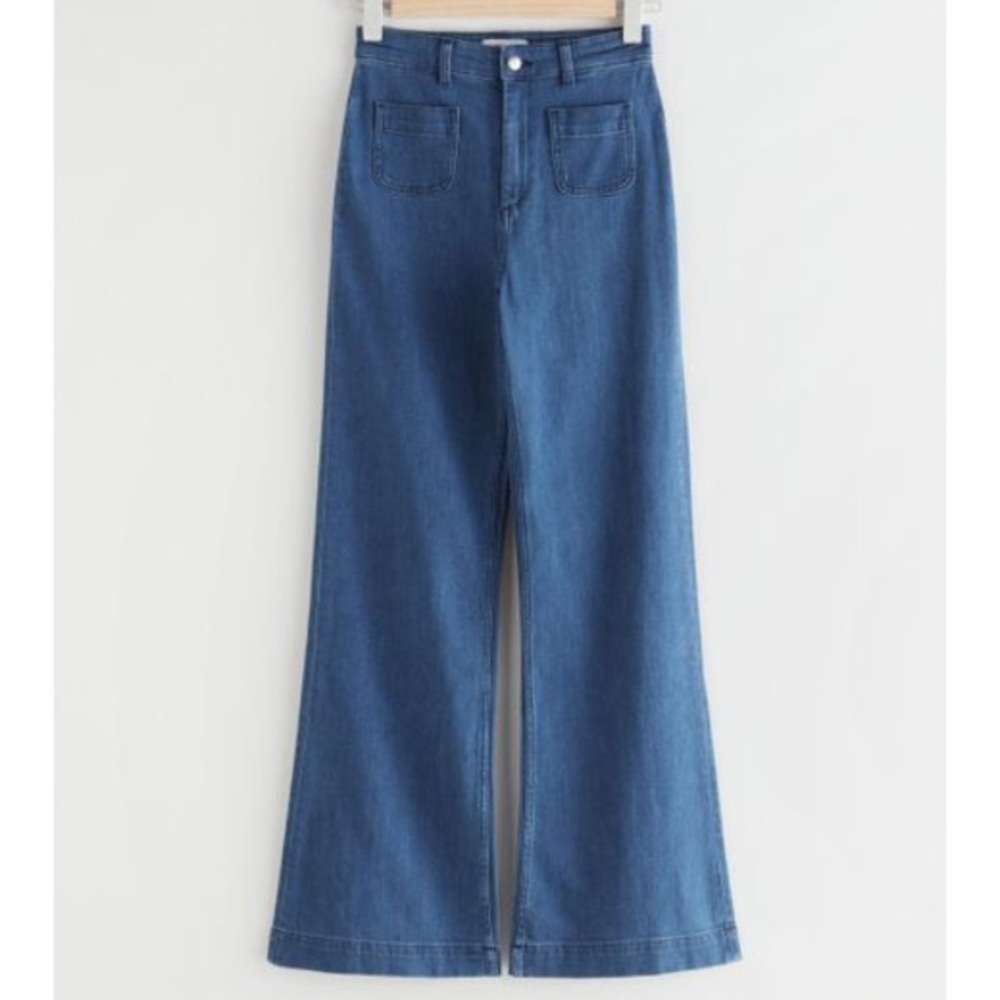 & Other Stories Organic Cotton High Waisted Flare Jeans - Size 28